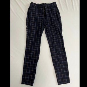 Express Plaid Editor Skinny Mid Rise Pant